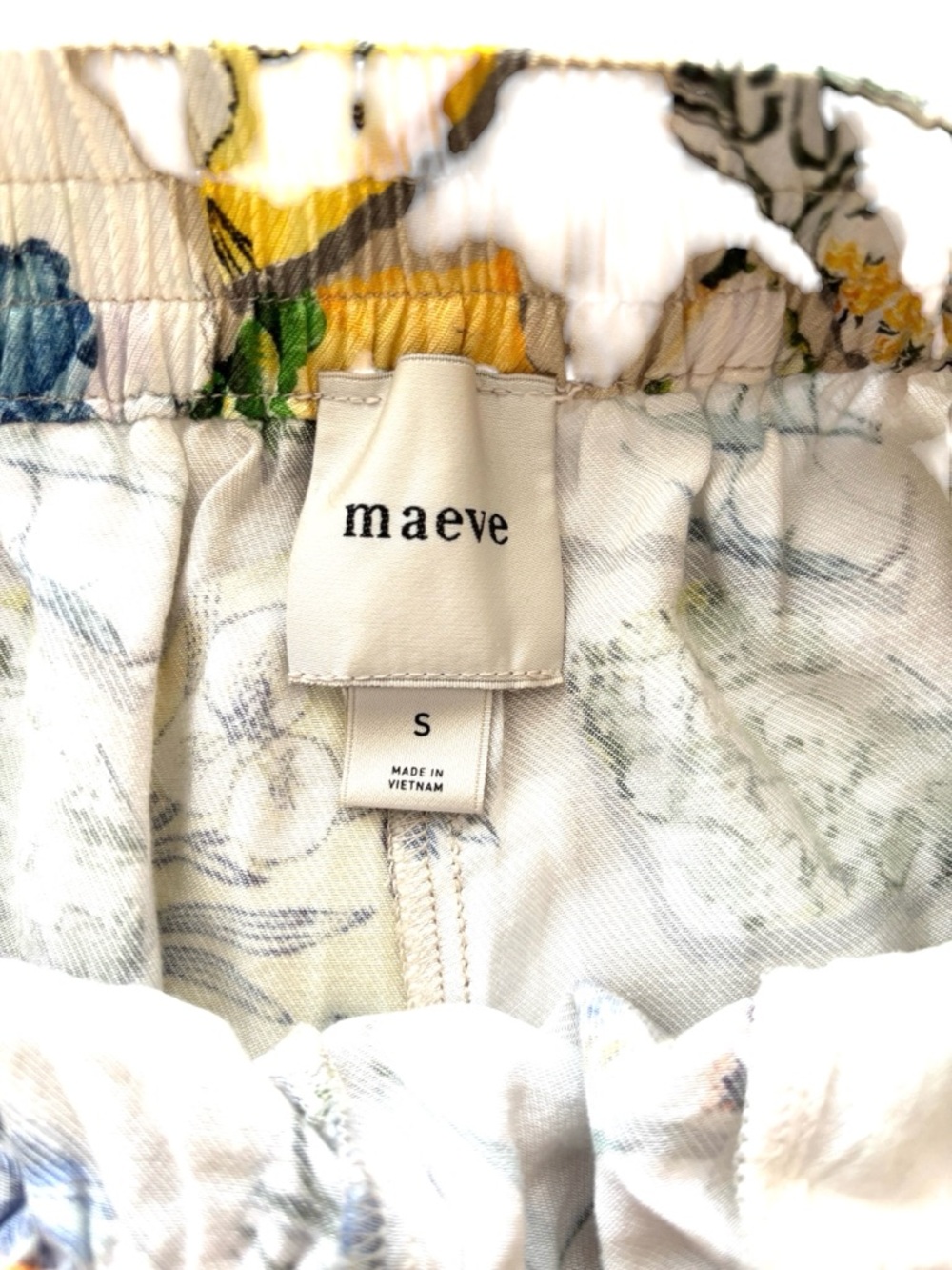 Maeve Cream Floral-Print Wide Leg Pants - Picture 2 of 2